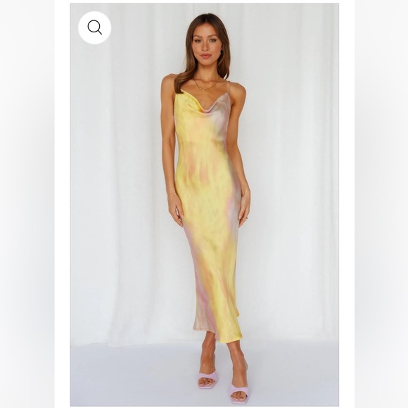 HELLO MOLLY - 
Mirror Mirror On The Wall Midi Dress Yellow - Picture 1 of 4